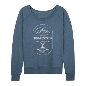 Women's - Yellowstone - Stone Dutton Lightweight French Terry Wide Neck Long Sleeve Shirt - 1 of 4