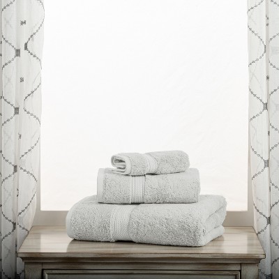 Superior Silver Egyptian Cotton 3-Piece Towel Set