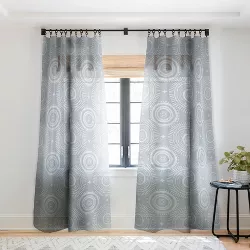 Little Arrow Design Co boho sun and stars spa blue Single Panel Sheer Window Curtain - Deny Designs