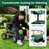 Tangkula Rolling Garden Cart Work Seat Height Adjustable Swivel Stool Cart with Removable Cushion & 2 Steering Handles - 4 of 4