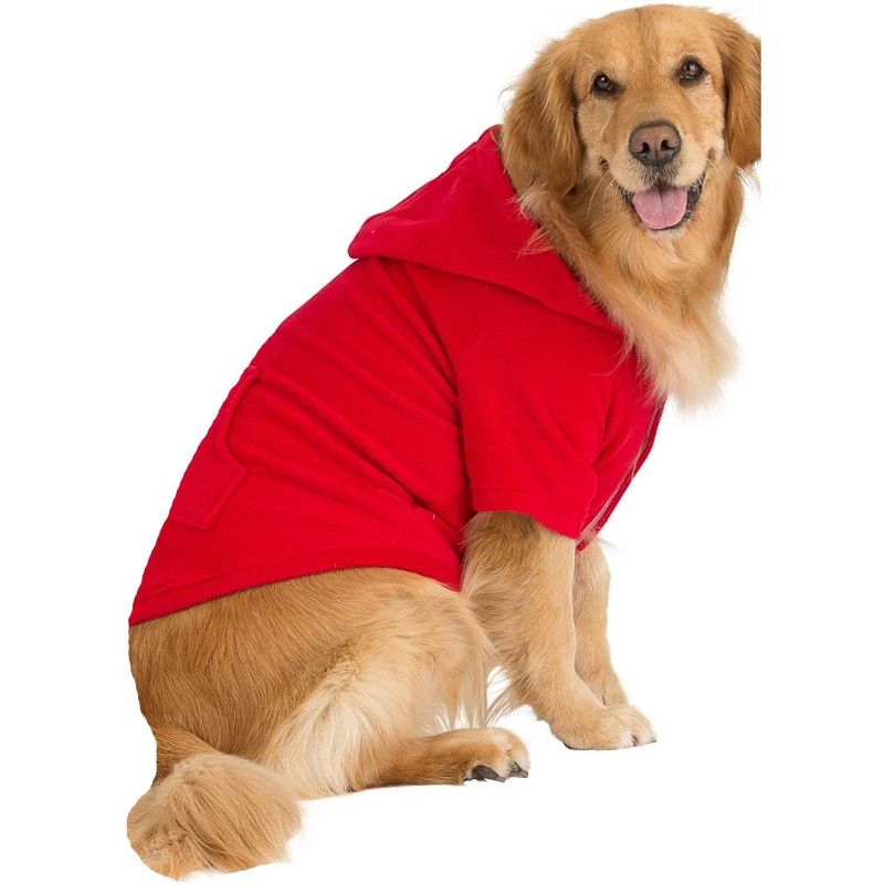 Pet Pjs - Bright Red Pet Pjs Fleece Hoodie Sweaters, 1 of 3