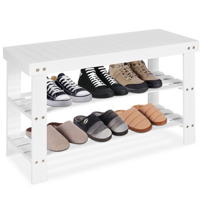 Costway 4 Tier Multifunction Bamboo Shoe Rack Boot Tower Shelf Storage  Organizer Stand : Target