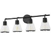POWLIG 30.3-in 4-Light Modern Matte Black Dimmable Bathroom Vanity Light with Cone Clear Glass Shade - 2 of 4