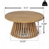 31.5" Round Outdoor Coffee Table with Sturdy Base, Small Patio Furniture, High-Quality Acacia Wood Table for Deck or Backyard–The Pop Home - 4 of 4