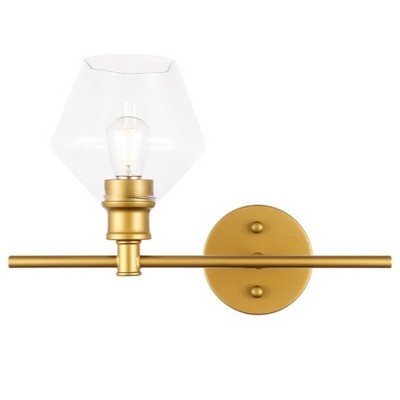 Elegant Lighting Gene 1 light Brass and Clear glass right Wall sconce