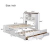 LOVMOR Solid Pine Bookcase Bed with Trundle Bed, Storage Headboard, 3 Spacious Under Bed Drawers, Easy Assembly - 4 of 4