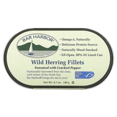 Bar Harbor, Wild Herring Fillets, Seasoned with Cracked Pepper, 6.7 oz