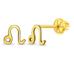 Girls' Dainty Zodiac Screw Back 14k Gold Earrings - In Season Jewelry - 1 of 4