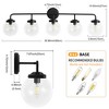 POWLIG 38.98-in 5-Light Matte Black Bathroom Light Fixtures Over Mirror Vanity Lighting with Clear Glass Globe Shades - 3 of 4