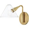 Mitzi Isabella 1 - Light Wall Light in  Aged Brass Clear Glass Shade  Shade - 2 of 2