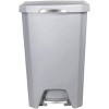 12.1 Gallon Trash Can, Plastic Soft Close Step On Kitchen Trash Can, Gray - 2 of 4