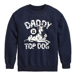 Boys' - 101 Dalmatians - Daddy Is Top Dog Graphic Long Sleeve Fleece Sweatshirt - 1 of 4