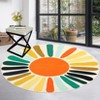 Washable Modern Colorful Rug Non Slip Low Pile Rug Soft Sun Accent Throw Floor Cover Foldable Indoor Carpet for Living Room Bedroom Playroom - 2 of 4