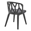 Set of 2 Nia Faux Leather and Wood Dining Chairs Gray/Black - Armen Living: Modern 30" High Back, Foam Padded Seat - 4 of 4