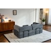 Okak Convertible Sleeper Sofa Bed Loveseats with Fixed-Shape Frame,Corduroy Folding Futon Couch for Living Room,Apartments - 4 of 4