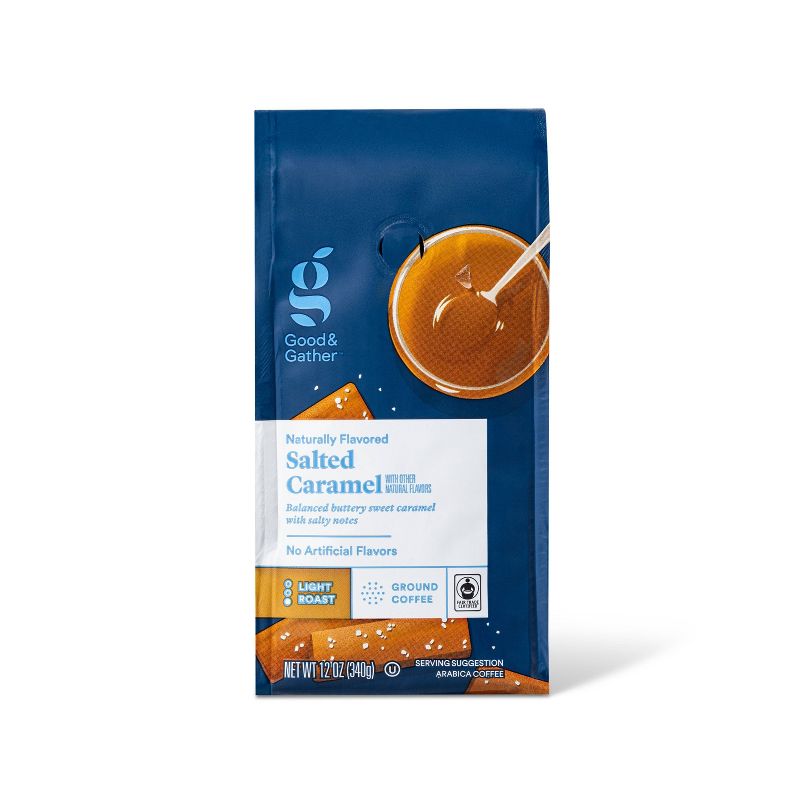 Naturally Flavored Salted Caramel Light Roast Ground Coffee - 12oz - Good &#38; Gather&#8482;, 1 of 6