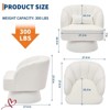 Swivel Barrel Accent Chair, 360° Teddy Fabric Upholstered Armchair with Striped Backrest & Plush Padding, Comfy Round Lounge Chair - 2 of 4