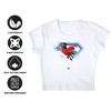 Women's Superman 2025 Superman Lois Shield Cap Sleeve Baby Rib Crop Top - 4 of 4