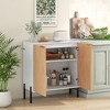 Tangkula 2-Door Buffet Cabinet Sideboard Cabinet w/ Shelf Metal Legs&Anti-Tipping Kits - 3 of 4
