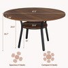 Round Dining Table for 4-6, 47 Inch Kitchen Table with Storage, Wooden Circle Dinner Table with Metal Legs - 2 of 4