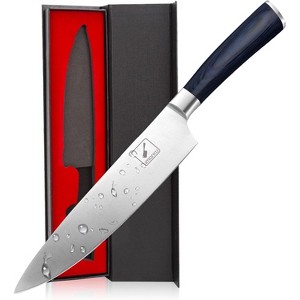 imarku Chef Knife - 8 Inch Pro Kitchen Knife, High Carbon Stainless Steel Japanese Knife, Chef's Knives with Ergonomic Handle, Blue Handle - 1 of 4