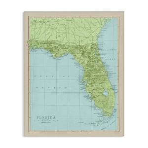 Stupell Industries Map Of Florida Classical State Border Canvas Art - 1 of 4