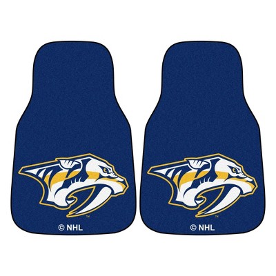 NHL Nashville Predators Carpet Car Mat Set 2pc - Yellow