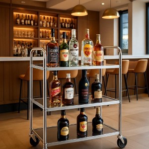 GustoWave 3-Tier Heavy Duty Utility Service Cart for Home Restaurants Bars, 37.4"x19.6"x37.4" - 1 of 4