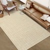 Washable Area Rugs, Modern Plaid Printed Indoor Floor Carpet with Non-Slip Backing, Contemporary Accent Carpet, Stain-Resistant Soft Low Pile Rugs - 3 of 4