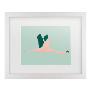 Trademark Fine Art - Annie Warren  Sherbet Flamingos Ii Matted Framed Art - 1 of 4