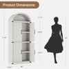 71.6" Tall Arched Bookcase, Farmhouse Storage Cabinet with Doors, 5-Tier Wooden Bookshelf - 2 of 4