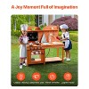 VEVOR Mud Kitchen for Kids, Wooden Toy Play Kitchen Set, Outdoor Toddler Grocery Store Playset for Boys & Girls, Pretend Play Kitchen, Orange - 3 of 4