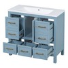 NicBex 36" Bathroom Storage Cabinet with Sink, Bathroom Vanity, 5 Spacious Drawers and 1 Soft-closing Cabinet Door for Bathroom - 4 of 4