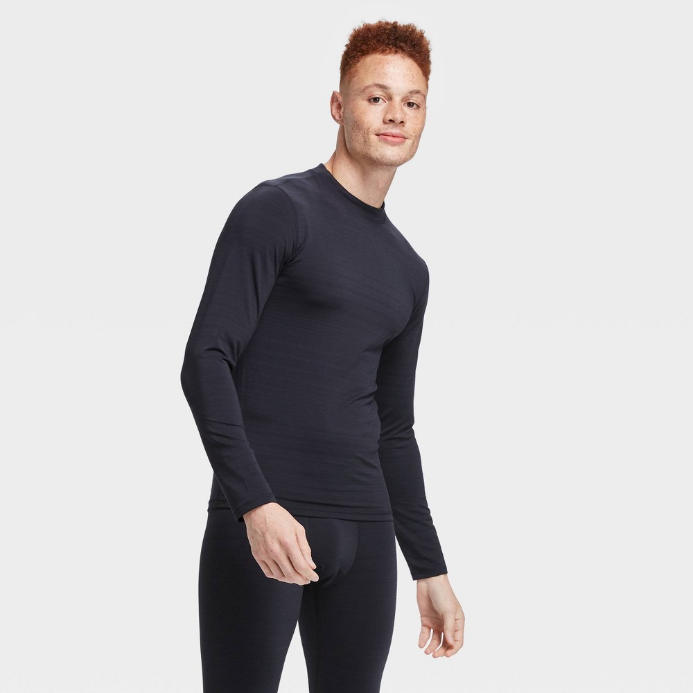 Men's Long Sleeve Fitted Cold Mock T-Shirt - All in Motion Black XXL was $22.0 now $11.0 (50.0% off)