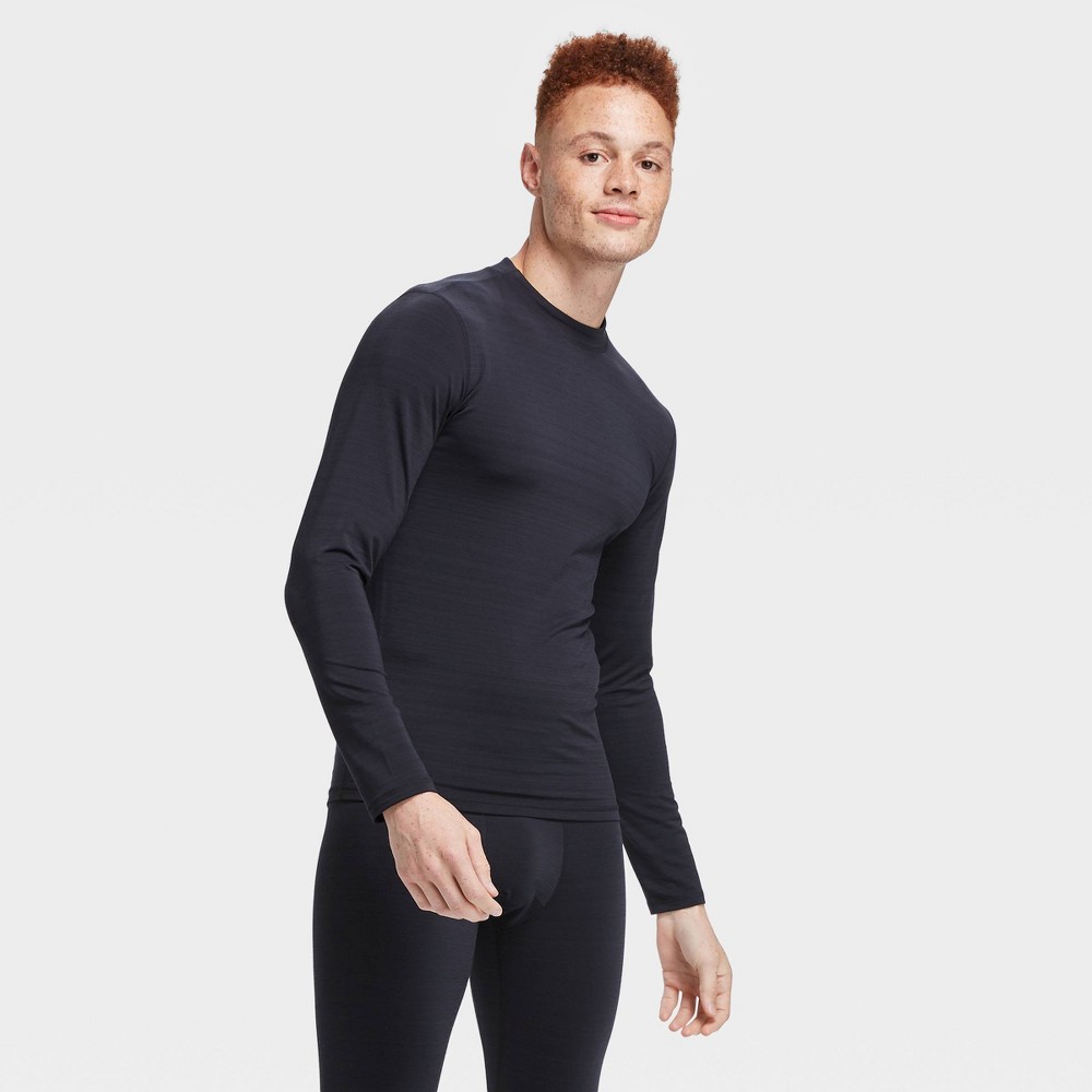 Men's Long Sleeve Fitted Cold Mock T-Shirt - All in Motion Black XXL, Men's was $22.0 now $15.4 (30.0% off)