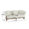 Christopher Knight Home Jose 82 " Rubberwood Boucle Upholstered 3 Seater Curved Sofa with Pillows (Set of 2 ) Beige - 3 of 4
