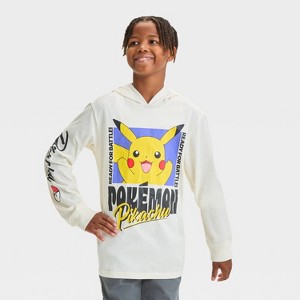 Boys' Pokémon Pikachu Long Sleeve Graphic T-Shirt - Ivory - 1 of 4