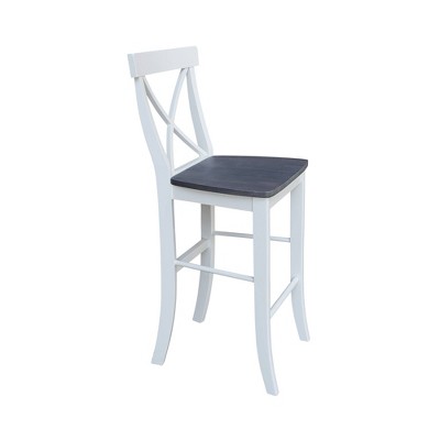 Heather Gray Solid Parawood Traditional X-Back Barstool