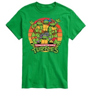 Men's - Teenage Mutant Ninja Turtles - Retro Sunset Circle Short Sleeve Graphic T-Shirt - 1 of 4