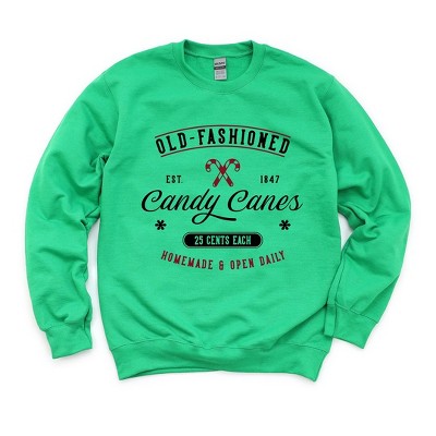 Simply Sage Market Women's Graphic Sweatshirt Old-Fashioned Candy Cane