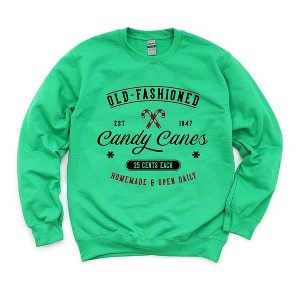 Simply Sage Market Women's Graphic Sweatshirt Old-Fashioned Candy Cane - 1 of 4