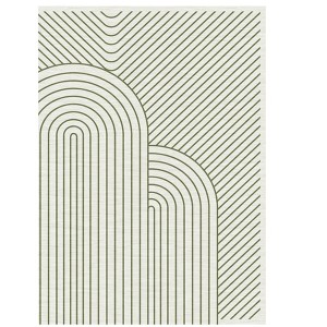 Area Rug Washable Solid Natural Accent Rug Non-Shedding Soft Low Pile Modern Cover Neutral Solid Carpet - 1 of 2