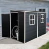 4x8ft Outdoor Storage Shed with Floor Resin shed with Two-Window, Waterproof ,Lockable Doors for Patio,Yard,Lawn ---Gray - 2 of 4