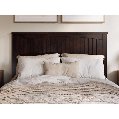 Espresso Queen Wood Headboard with Attachable Charger