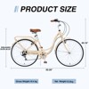 INFURNIC Bicycles 7 Speed Ladies Bike with Steel Frame and V Brakes for Commuter and Leisure Riding, Beige, 62.2"*23.62"*40.16" - 4 of 4