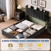 Bed Frame with Lift Up Storage, Upholstered Velvet Bed with Storage Headboard, Metal Platform Bed, Hydraulic Support, No Box Spring Needed - 4 of 4