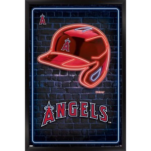Trends International MLB Los Angeles Angels - Neon Helmet 23 Framed Wall Poster Prints - 1 of 4