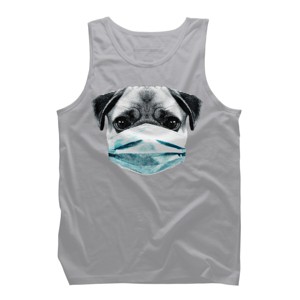 Men's Design By Humans Masked Pug By clingcling Tank Top - 1 of 4