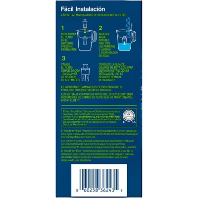 Brita Elite Blue Activated Carbon Water Pitcher Replacement Filter