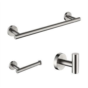 OUTSUPPLY 3 Pieces Bathroom Hardware Accessories Set, Towel Bar, Toilet Paper Holder, Robe Towel Hooks - 1 of 4